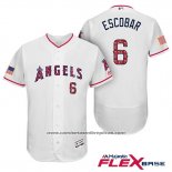 Camiseta Beisbol Hombre Los Angeles Angels 2017 Estrellas y Rayas Yunel Escobar Blanco Flex Base