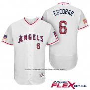Camiseta Beisbol Hombre Los Angeles Angels 2017 Estrellas y Rayas Yunel Escobar Blanco Flex Base