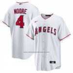 Camiseta Beisbol Hombre Los Angeles Angels Christian Moore Primera Replica Blanco