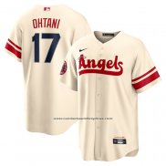 Camiseta Beisbol Hombre Los Angeles Angels Shohei Ohtani 2022 City Connect Replica Crema