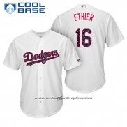 Camiseta Beisbol Hombre Los Angeles Dodgers 2017 Estrellas y Rayas Andre Ethier Blanco Cool Base