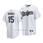 Camiseta Beisbol Hombre Los Angeles Dodgers Austin Barnes 2021 Gold Program Replica Blanco