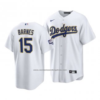 Camiseta Beisbol Hombre Los Angeles Dodgers Austin Barnes 2021 Gold Program Replica Blanco