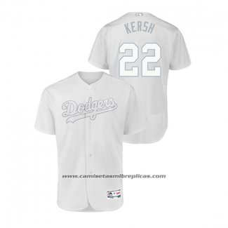 Camiseta Beisbol Hombre Los Angeles Dodgers Clayton Kershaw 2019 Players Weekend Autentico Blanco