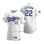 Camiseta Beisbol Hombre Los Angeles Dodgers Clayton Kershaw Autentico 2020 Primera Blanco