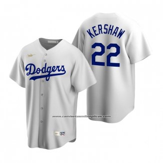 Camiseta Beisbol Hombre Los Angeles Dodgers Clayton Kershaw Cooperstown Collection Primera Blanco