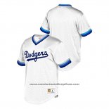 Camiseta Beisbol Hombre Los Angeles Dodgers Cooperstown Collection Mesh Wordmark V-Neck Blanco