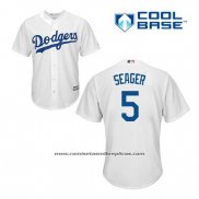 Camiseta Beisbol Hombre Los Angeles Dodgers Corey Seager 5 Blanco Primera Cool Base