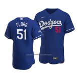Camiseta Beisbol Hombre Los Angeles Dodgers Dylan Floro 2020 Autentico Alterno Azul