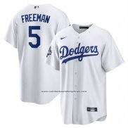 Camiseta Beisbol Hombre Los Angeles Dodgers Freddie Freeman Campeones Serie Mundial 2025 Primera Replica Blanco(1)