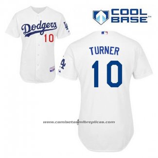 Camiseta Beisbol Hombre Los Angeles Dodgers Justin Turner 10 Blanco Primera Cool Base