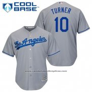 Camiseta Beisbol Hombre Los Angeles Dodgers Justin Turner 10 Gris Cool Base