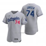 Camiseta Beisbol Hombre Los Angeles Dodgers Kenley Jansen Autentico 2020 Road Gris