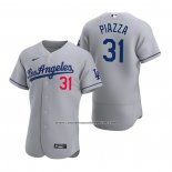 Camiseta Beisbol Hombre Los Angeles Dodgers Mike Piazza Autentico 2020 Road Gris