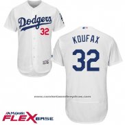 Camiseta Beisbol Hombre Los Angeles Dodgers Sandy Koufax Blanco Autentico Collection Flex Base