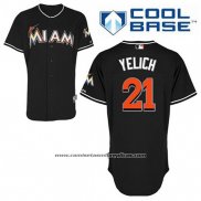 Camiseta Beisbol Hombre Miami Marlins Christian Yelich 21 Negro Alterno Cool Base