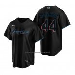 Camiseta Beisbol Hombre Miami Marlins Jesus Luzardo Replica Alterno Negro