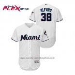 Camiseta Beisbol Hombre Miami Marlins Jorge Alfaro 150th Aniversario Patch 2019 Flex Base Blanco