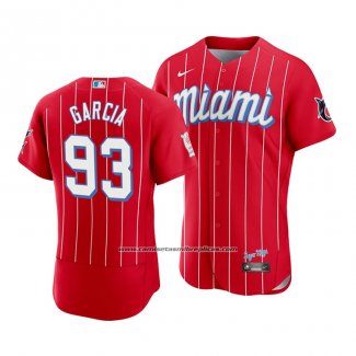 Camiseta Beisbol Hombre Miami Marlins Yimi Garcia 2021 City Connect Autentico Rojo