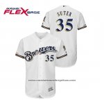 Camiseta Beisbol Hombre Milwaukee Brewers Brent Suter Autentico Flex Base Blanco