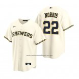 Camiseta Beisbol Hombre Milwaukee Brewers Daniel Norris Replica Primera Crema