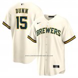 Camiseta Beisbol Hombre Milwaukee Brewers Oliver Dunn Primera Replica Crema