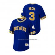 Camiseta Beisbol Hombre Milwaukee Brewers Orlando Arcia Cooperstown Collection Azul