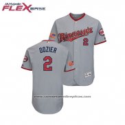 Camiseta Beisbol Hombre Minnesota Twins Brian Dozier 2018 Stars & Stripes Flex Base Gris