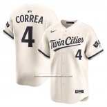 Camiseta Beisbol Hombre Minnesota Twins Carlos Correa Alterno Limited Crema