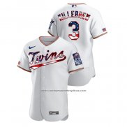 Camiseta Beisbol Hombre Minnesota Twins Harmon Killebrew 2020 Stars & Stripes 4th of July Blanco