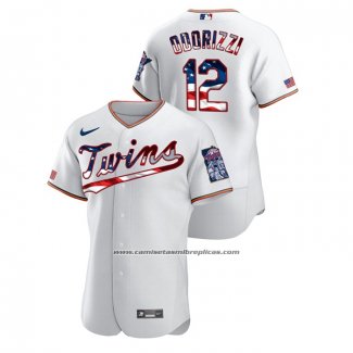 Camiseta Beisbol Hombre Minnesota Twins Jake Odorizzi 2020 Stars & Stripes 4th of July Blanco