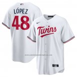 Camiseta Beisbol Hombre Minnesota Twins Jorge Lopez Primera Replica Blanco