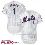 Camiseta Beisbol Hombre New York Mets 1 Amed Rosario Blanco Flex Base