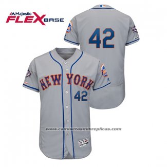 Camiseta Beisbol Hombre New York Mets 2019 Jackie Robinson Day Flex Base Gris