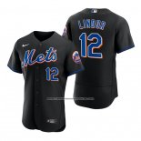 Camiseta Beisbol Hombre New York Mets Francisco Lindor 2022 Autentico Alterno Negro