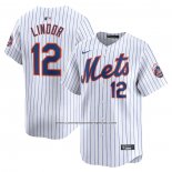 Camiseta Beisbol Hombre New York Mets Francisco Lindor Primera Limited Blanco
