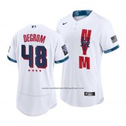 Camiseta Beisbol Hombre New York Mets Jacob Degrom 2021 All Star Autentico Blanco