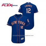 Camiseta Beisbol Hombre New York Mets Juan Lagares 150th Aniversario Patch Autentico Flex Base Azul