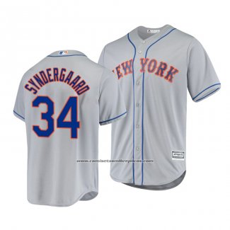 Camiseta Beisbol Hombre New York Mets Noah Syndergaard Cool Base Road Gris