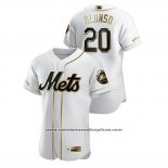 Camiseta Beisbol Hombre New York Mets Pete Alonso Golden Edition Autentico Blanco