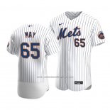 Camiseta Beisbol Hombre New York Mets Trevor May Autentico Primera Blanco