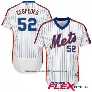 Camiseta Beisbol Hombre New York Mets Yoenis Cespedes Autentico Collection Flex Base Blanco