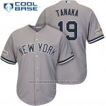 Camiseta Beisbol Hombre New York Yankees 2017 Postemporada Masahiro Tanaka Gris Cool Base