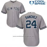 Camiseta Beisbol Hombre New York Yankees 24 Gary Sanchez Gris Cool Base