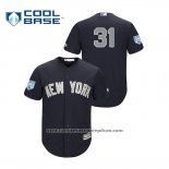Camiseta Beisbol Hombre New York Yankees Aaron Hicks 2019 Entrenamiento de Primavera Alterno Cool Base Azul