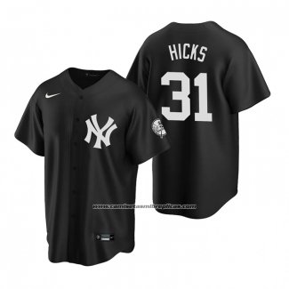 Camiseta Beisbol Hombre New York Yankees Aaron Hicks Replica Negro