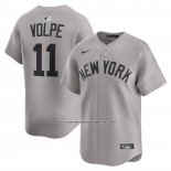 Camiseta Beisbol Hombre New York Yankees Anthony Volpe Segunda Limited Gris1