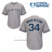 Camiseta Beisbol Hombre New York Yankees Brian Mccann 34 Gris Cool Base