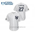 Camiseta Beisbol Hombre New York Yankees Giancarlo Stanton 2019 Postemporada Cool Base Blanco