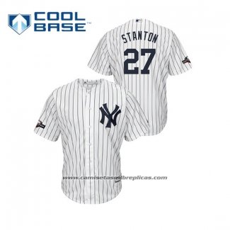 Camiseta Beisbol Hombre New York Yankees Giancarlo Stanton 2019 Postemporada Cool Base Blanco